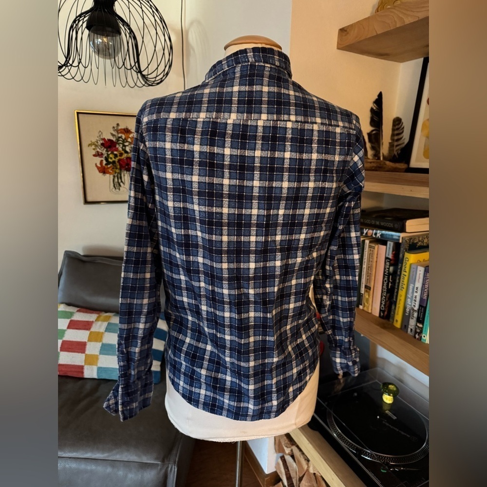 Vintage blue plaid sears 70’s flannel - Picture 5 of 5
